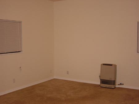 Living room after fireplace removal